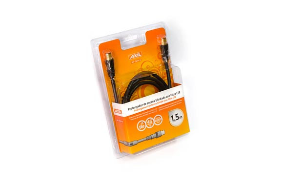 PROLONGADOR ANTENA TV CON FILTRO LTE-ANTI 4G 1,5M NEGRO