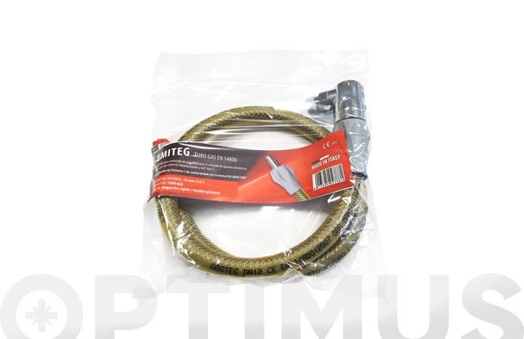 TUBO CONEXION ESPIROMETALICO ENCIMERAS-COCINA GAS 1 M ACERO INOX AISI304