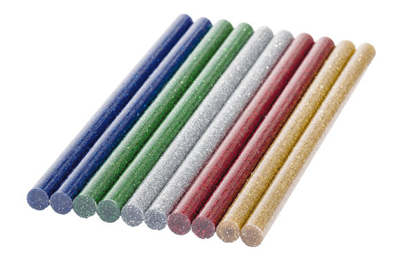 ADHESIVO TERMOFUSIBLE BARRA 10 UNI Ø7 MM SURTIDAS COLORES PURPURINA