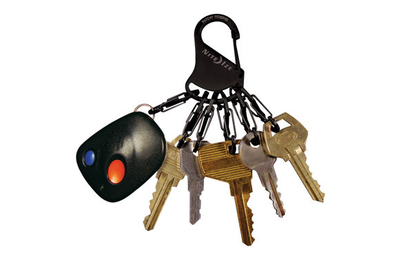 LLAVERO 6 MOSQUETONES METALICOS KEY RACK