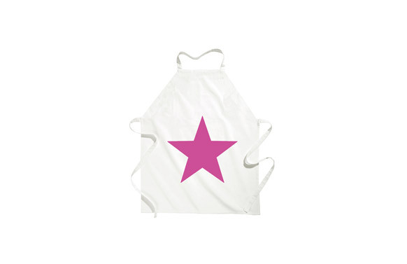 DELANTAL INFANTIL VINILO ESTRELLA FUCSIA