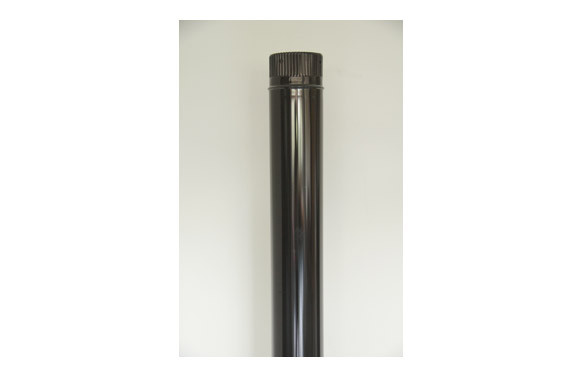 TUBO LISO VITRIFICADO NEGRO CHIMENEA Ø120 X 1MT