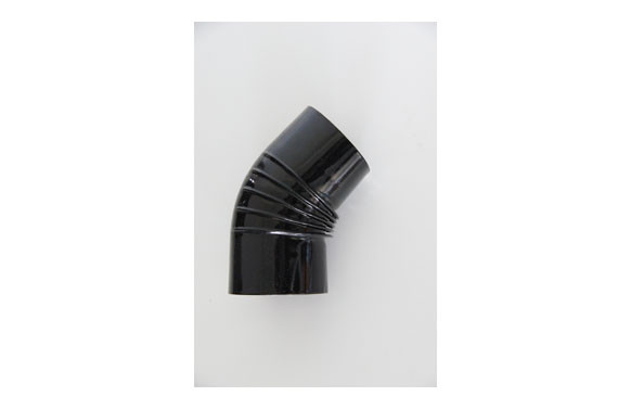 CODO VITRIFICADO NEGRO CHIMENEA Ø150 45º
