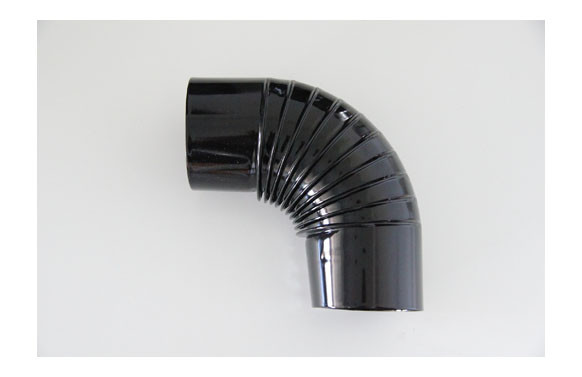 CODO VITRIFICADO NEGRO CHIMENEA Ø150 90º