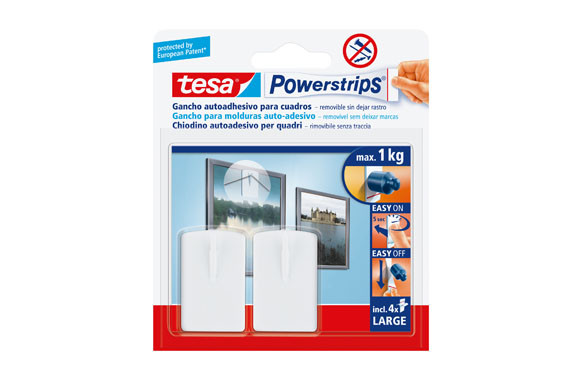 COLGADOR POWERSTRIPS CUADROS BLANCO BLISTER 2 + 4 TIRAS