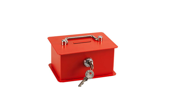 CAJA CAUDALES VINTAGE HUCHA 0H ROJO