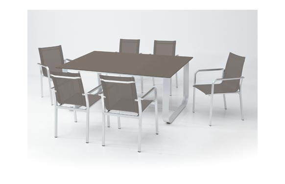 MESA ALUMINIO CRISTAL 170X100 CM ARENA