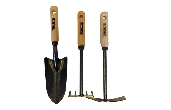 HERRAMIENTAS DE CULTIVO (SET DE 3 PIEZAS) PALETIN, RASTRILLO Y AZADA