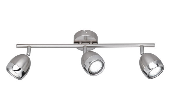 REGLETA 3 FOCOS LED GU10 3W NANTES NIQUEL