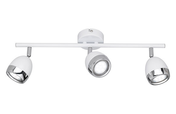 REGLETA 3 FOCOS LED GU10 3W NANTES BLANCO