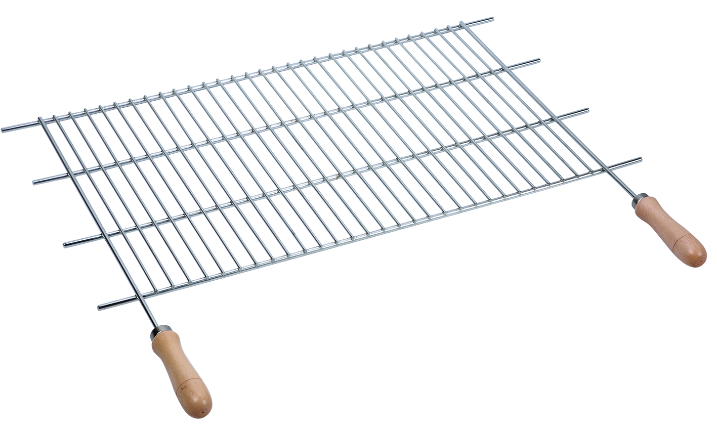 PARRILLA RECORTABLE ZINC MANGO MADERA 70XF40CM (CORTE 62,5-72,5 CM)