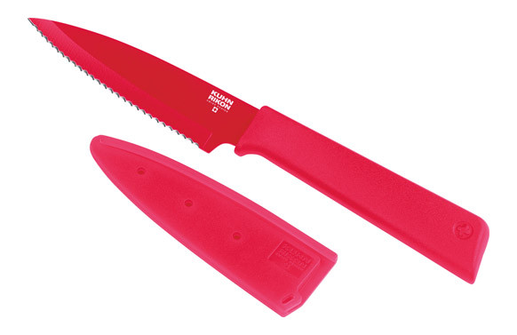 CUCHILLO PELAR CON FUNDA FUCSIA