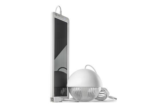 KIT SOLAR RECARGABLE CON LAMPARA 3 LEDS BLANCO