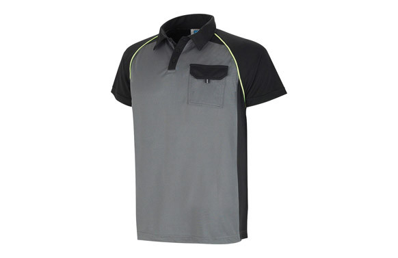 POLO MANGA CORTA GRIS/NEGRO M