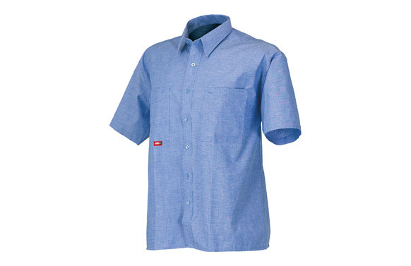 CAMISA ALGODON MANGA CORTA AZUL S