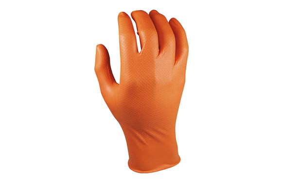 GUANTE DESECHABLE GRIPPAZ NARANJA T.S (50UNI)