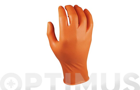 GUANTE DESECHABLE GRIPPAZ NARANJA T.XL (50UNI)