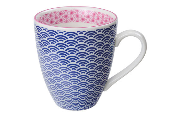MUG PORCELANA 300 ML MARINO BORDE FUCSIA