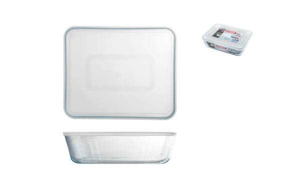 CONTENEDOR PORTALIMENTOS VIDRIO PYREXRECTANGULAR - 0,8 L