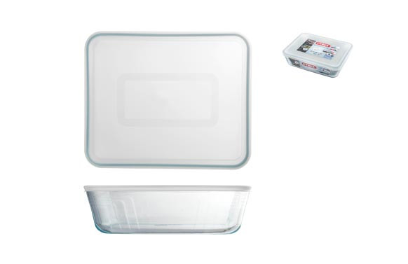 CONTENEDOR PORTALIMENTOS VIDRIO PYREXRECTANGULAR - 1,6 L