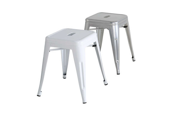 TABURETE BAJO METAL BLANCO