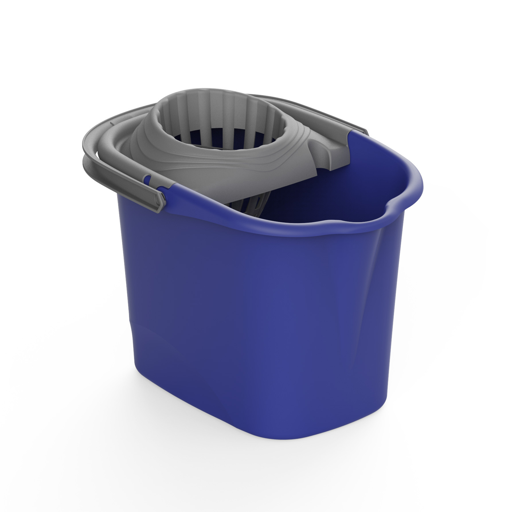 CUBO CON ESCURRIDOR 16 L RECTANGULAR AZUL FUERTE