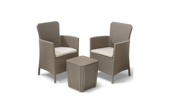 SILLON RATAN RESINA 2 U+MESITA MIAMI BALCONY CAPUCHINO