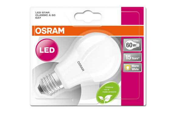 LAMPARA LED ESTANDAR 806LM E27 9,5W LUZ CALIDA (2700K)