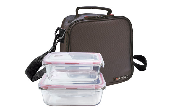 BOLSA PORTA ALIMENTOS BASIC GRIS +CONTENEDORES VIDRIO