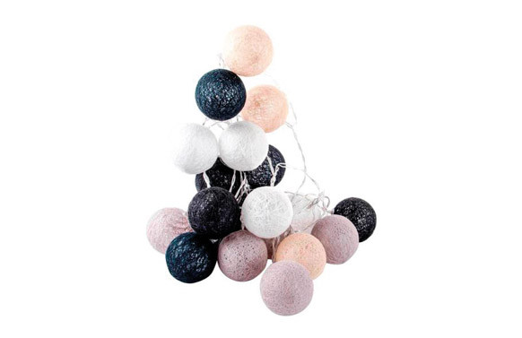 GUIRNALDA DECORATIVA 20 BOLAS A PILAS BLANCA/GRIS 3M