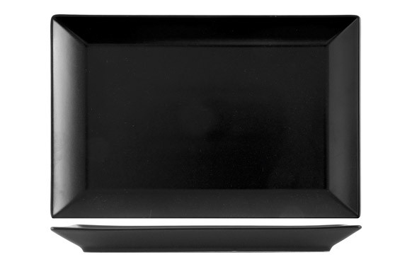 BANDEJA STONEWARE NEGRA 30X20 CM