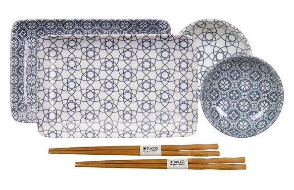 BANDEJA SUSHI SET NIPPON GREY 6 PIEZAS
