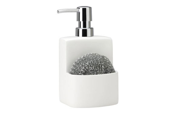 DISPENSADOR C/ESTROPAJO CUADRADO BLANCO