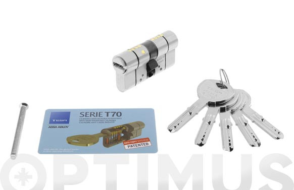 CILINDRO T70 NIQUEL LLAVE PUNTOS 30-40