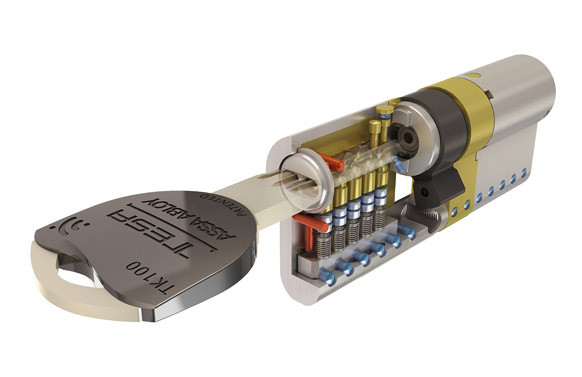 CILINDRO TK100 LEVA LARGA, DOBLE EMBRAGUE 30-50 LATON, 5 LLAVES