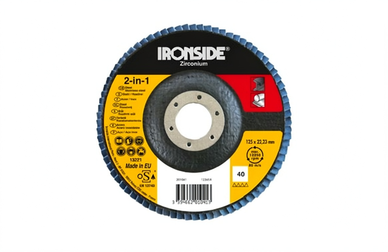 DISCO LAMINAS ZIRCONIO Ø 125 GRANO 40 72 LAMINAS, LONG LIFE