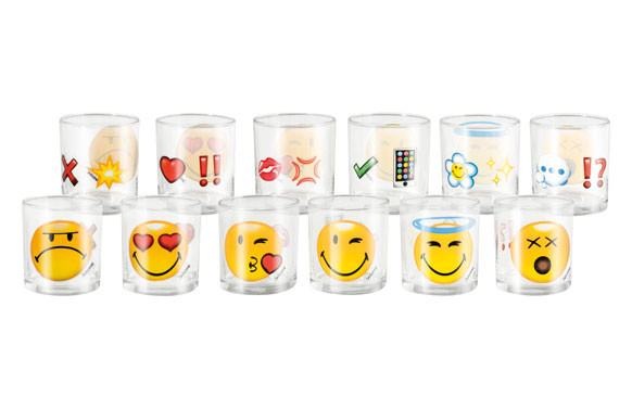 VASO VIDRIO SMILEY EMOTICON AGUA-25 CL