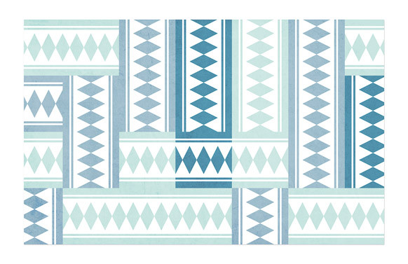 ALFOMBRA COCINA VINILICA 80 CM BALDOSAS TURQUESA
