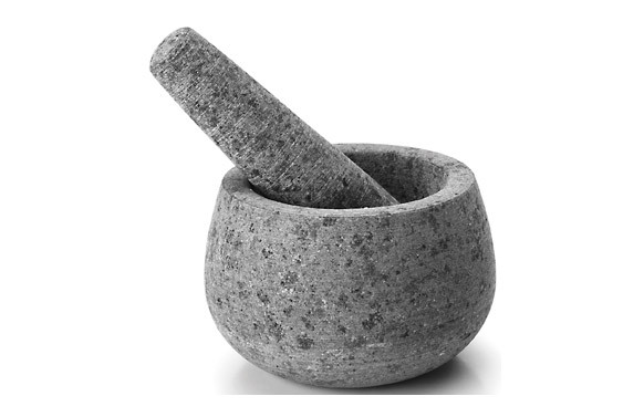 MORTERO GRANITO CON MANO 12X8 CM
