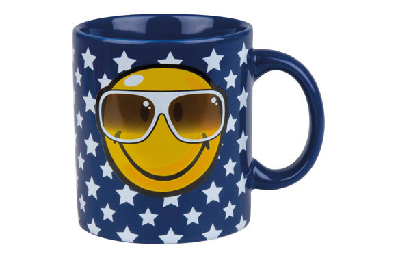 MUG CERAMICA SMILEY 330 ML COOL-AZUL M