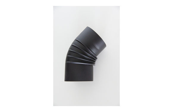 CODO VITRIFICADO NEGRO MATE CHIMENEA T600 Ø200 CM 45º