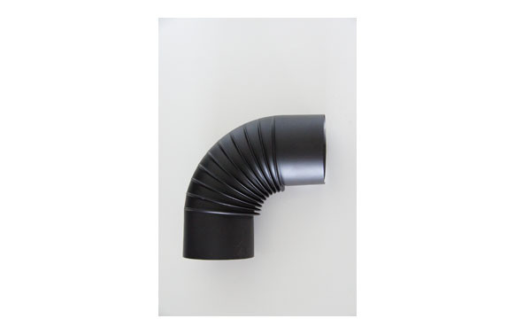 CODO VITRIFICADO NEGRO MATE CHIMENEA T600 Ø200CM 90º