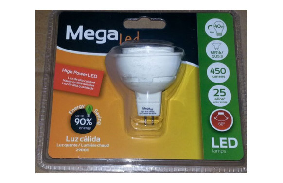 LAMPARA DICROICA SMD LED GU5,3 6W LUZ CALIDA