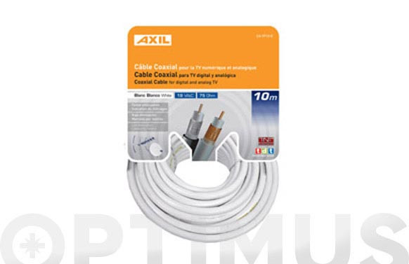 CABLE COAXIAL TV 19VAT-BLANCO 5 M