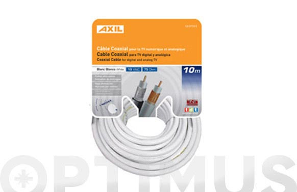 CABLE COAXIAL TV 19VAT-BLANCO 10 M