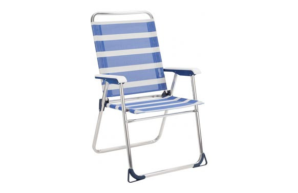 SILLON PLAYA ALTO ALUMINIO FIBRELINE AZUL/BLANCO BICOMPONENTE