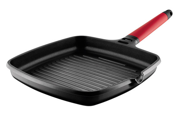 GRILL INDUCTION MANGO DESMONTABLE ROJO 22X22 CM