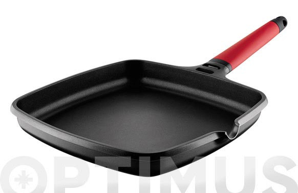 ASADOR INDUCTION MANGO DESMONTABLE ROJO 27X27 CM