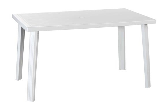 MESA RESINA DOMINGO BLANCO 130 X 75 CM