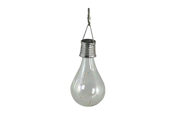 LAMPARA SOLAR PARA COLGAR DISEÑO BOMBILLA 14X7CM